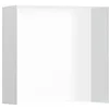 Image de hansgrohe XtraStoris 56079700 Niche murale minimaliste encastrée avec cadre ouvert Blanc mat 30,5 x 30,5 x 14 cm