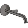 Image de hansgrohe AXOR One 48112340 Mitigeur de lavabo pour montage mural, encastré, saillie 220 mm, couleur : chrome noir brossé