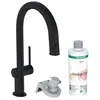 Image de Hansgrohe Aqittura M91 Mitigeur de cuisine, kit de démarrage, FilterSystem 210, extractible jusquà 76cm, 1jet, sBox, 76800; Coloris: Noir Mat
