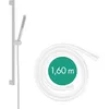 Image de hansgrohe Pulsify S - Set de douche avec pommeau de douche économie d´eau (EcoSmart, PowderRain), tuyau de douche et barre de douche (0,65 m), Blanc mat, 24372700