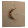 Image de hansgrohe ShowerSelect Comfort E - Mitigeur thermostatique, Robinet encastré avec arrêt de sécurité (SafetyStop) à 40°C, Thermostat carré 1 sortie, Bronze brossé, 15571140