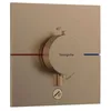 Image de hansgrohe ShowerSelect Comfort E - Mitigeur thermostatique avec 1 sortie additionnelle, Robinet encastré, Arrêt de sécurité (SafetyStop) à 40°C, Thermostat carré 1 sortie, Bronze brossé, 15575140