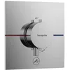 Image de hansgrohe ShowerSelect Comfort E - Mitigeur thermostatique avec 1 sortie additionnelle, Robinet encastré avec arrêt de sécurité (SafetyStop) à 40°C, Thermostat carré 1 sortie, Chromé, 15575000