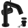 Image de hansgrohe Tecturis S Fine - Mitigeur de lavabo avec tirette et vidage, économie d'énergie (CoolStart), Robinet de salle de bain, hauteur sous bec 112 mm, économie d'eau (EcoSmart+), Noir mat, 73323670