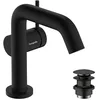 Image de hansgrohe Tecturis S Fine - Mitigeur de lavabo avec vidage Push-Open, économie d'énergie (CoolStart), Robinet de salle de bain, hauteur sous bec 112 mm, économie d'eau (EcoSmart+), Noir mat, 73320670