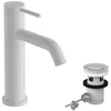 Image de hansgrohe Tecturis S - Mitigeur de lavabo avec tirette et vidage, Robinet de salle de bain avec hauteur sous bec 105 mm, économie d'eau (EcoSmart+), Blanc mat, 73310700