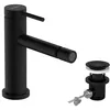Image de hansgrohe Tecturis S - Mitigeur bidet avec tirette et vidage, Robinet bidet, Robinet de salle de bain avec hauteur sous bec 100 mm, Noir mat, 73201670