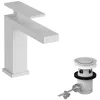 Image de hansgrohe Tecturis E - Mitigeur de lavabo avec tirette et vidage, Robinet de salle de bain avec hauteur sous bec 117 mm, économie d'eau (EcoSmart+), Blanc mat, 73010700
