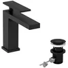 Image de hansgrohe Tecturis E - Mitigeur de lavabo avec tirette et vidage, Robinet de salle de bain avec hauteur sous bec 117 mm, économie d'eau (EcoSmart+), Noir mat, 73010670