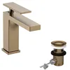 Image de hansgrohe Tecturis E - Mitigeur de lavabo avec tirette et vidage, Robinet de salle de bain avec hauteur sous bec 117 mm, économie d'eau (EcoSmart+), Bronze brossé, 73010140