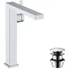 Image de hansgrohe Tecturis E Fine - Mitigeur de lavabo avec vidage Push-Open, économie d'énergie (CoolStart), Robinet de salle de bain avec hauteur sous bec 243mm, économie d'eau (EcoSmart+), Chromé, 73070000