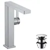Image de hansgrohe Tecturis E Fine - Mitigeur de lavabo avec vidage Push-Open, économie d'énergie (CoolStart), Robinet de salle de bain avec hauteur sous bec 211mm, économie d'eau (EcoSmart+), Chromé, 73060000