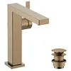 Image de hansgrohe Tecturis E Fine - Mitigeur de lavabo avec vidage Push-Open, économie d'énergie (CoolStart), Robinet salle de bain, hauteur sous bec 173mm, économie d'eau (EcoSmart+), Bronze brossé, 73040140