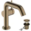 Image de hansgrohe Tecturis S Fine - Mitigeur de lavabo avec tirette et vidage, économie d'énergie (CoolStart), Robinet avec hauteur sous bec 112 mm, économie d'eau (EcoSmart+), Bronze brossé, 73323140