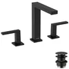 Image de hansgrohe Tecturis E - Mitigeur de lavabo 3 trous avec vidage Push-Open, Robinet de salle de bain avec hauteur sous bec 173 mm, économie d'eau (EcoSmart+), Noir mat, 73030670