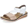 Image de Rieker - V3660 - Sandales à talons pour femme, Beige Combi 60, 39 EU