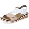 Image de Rieker - V3660 - Sandales à talons pour femme, Beige Combi 60, 40 EU