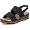 Image de Rieker Sandales classiques pour femme 62950, Noir 00., 37 EU étroit