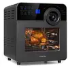 Image de KLARSTEIN AeroVital Cube Chef - Friteuse sans huile, Air fryer, 1700 W, technologie DuoHeating, volume de 14L, 16 programmes, écran tactile, durée: environ 10h, thermostat: 50-220 °C, Inox, Noir