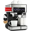 Image de Klarstein Machine 1,8L à café espresso à porte-filtre avec Mousseur de Lait, Cafetières, 20 Bar, Petite Cafetière Electrique Acier Inoxydable 1350W pour Café Moulu, Machine a Cafe Qualite Barista