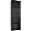 Image de tectake® Étagère Bibliothèque avec 5 étagères - Meuble de rangement moderne - Aspect Bois - HxLxP : env. 190x60x30 cm - Pieds en plastique respectueux du sol - Noir