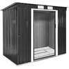 Image de Tectake® Abri de Jardin en Métal Avec Toit Incliné et Porte Coulissante - Abri à Outils Avec Fondation en Métal - Utilisable Comme Garage à Vélos