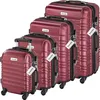 Image de tectake® Ensemble de 4 valises rigides à roulettes, en ABS, avec poignée télescopique et serrure, comprenant un pèse-bagages, tailles S-M-L-XL - Rouge