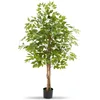 Image de tectake® Arbre Ficus Artificiel 160 cm Feuilles et Branches Réalistes, Ficus Artificiel à Volume Dense, Fausse Plante en Pot Solide, Décoration pour Salon, Bureau, Plante de Ficus, Ficus Artificiel,