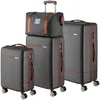 Image de tectake® Ensemble de valises 13 pièces, valises à roulettes robustes en ABS, roulettes pivotantes à 360°, serrure à combinaison TSA, poignée télescopique, valise de voyage, valise à main, mallette de