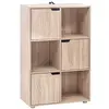 Image de WOLTU Bibliothèque en chêne avec 6 cubes de rangement, étagères de rangement en bois avec portes, anti-poussière, idéale pour chambre à coucher, salon