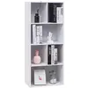 Image de WOLTU Bibliothèque à 6 compartiments, blanche, sur pied, étagère de bureau, moderne, étagère de rangement, séparateur de pièce, 50 x 121 x 29 cm