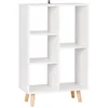 Image de WOLTU Bibliothèque à 5 Niveaux, Étagère à Livres sur Pied en Panneaux de Paricules, Étagère de Rangement avec Pieds en Bois Massif pour Salon Chambre Bureau, Blanc, 60x95x30cm, SK011ws