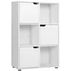 Image de WOLTU Bibliothèque à 6 cubes de rangement, étagères de rangement en bois avec 3 portes, anti-poussière, idéale pour chambre à coucher, salon - Blanc