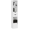 Image de Woltu Étagère verticale avec 3 compartiments ouverts, 2 tiroirs et 1 armoire Blanc 30 x 24 x 158 cm