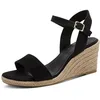 Image de Tamaris Femme 1-28300-42 Sandale cale, Noir, 41 EU