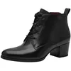 Image de Tamaris Bottines à talons en cuir pour femme, Noir, 37 EU