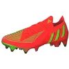 Image de adidas Baskets Predator Edge.1 L SG unisexes, Solar Red Team Solar Green Core Noir, 41 1/3 EU