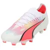 Image de PUMA Chaussures de football Ultra Ultimate FG/AG pour femme, White Black Fire Orchid Red, 37 EU