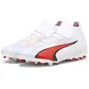 Image de PUMA Chaussures de football Ultra Pro Mg pour homme, Puma White PUMA Orchidée de feu noire, 42 EU