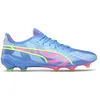 Image de PUMA King Ultimate FG/AG Chaussures de football pour homme, bleu/rose, taille 42,5 EU