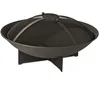 Image de Landmann Brasero Ø 60,5 cm noir I Brasero en acier revêtu par pulvérisation I Foyer avec socle stable I Brasero avec grille de protection contre les étincelles pour une vision à 360°