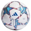 Image de adidas UCL LGE IA0954, 5 Balle unisexe (laminé) - Haut : blanc/argent met/cyan/violet - Fond : solaire orange/fer met, 5