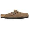 Image de Birkenstock Sandales - Nu-Pieds Boston SFB Leve Regular Dark Tea Tonal FB, Marron, 44 EU