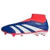 Image de adidas Mixte PREDATOR LEAGUE Laceless Football boots Firm Ground, Lucid Blue/Cloud White/Solar Red, 46 2/3 EU