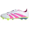 Image de adidas Predator League Fold-Over Tongue FG/MG Chaussures de football unisexes, Cloud White Lucid Pink Lucid Lemon, 45 1/3 EU