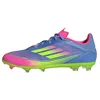 Image de adidas Chaussures de football unisexes F50 League Fg/Mg, Blue Fusion Lucid Lemon Lucid Pink, 45 1/3 EU