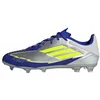 Image de adidas Mixte F50 LEAGUE Football boots FG/MG, Silver Metallic/Solar Yellow/Lucid Blue, 44 EU