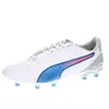 Image de PUMA Chaussures de football King Pro Fg/Ag, Puma Blanc Bluemazing Plat Gris Clair, 38.5 EU