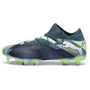 Image de PUMA Future 7 Match Fg/Ag Chaussures de football unisexes, Gray Skies PUMA Pomme pétillante blanche, 39 EU