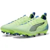 Image de PUMA Ultra 5 PRO Fg/AG Jr, Chaussures de Football Unisexe-Enfants et Garçons, Fizzy Apple Puma White Bluemazing, 38 EU